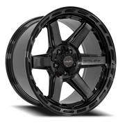 4PLAY 4P63 22x12 -44 5x127mm 87.1mm Gloss Black Brushed Face-Tinted Clear