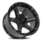 4PLAY 4P63 22x12 -44 5x127mm 87.1mm Gloss Black Brushed Face-Tinted Clear