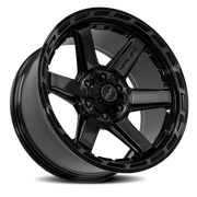 4PLAY 4P63 24x12 -44 6x135mm 106.1mm Gloss Black Brushed Face-Tinted Clear