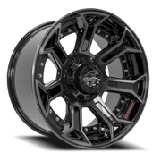 4PLAY 4P70 22x10 -24 8x180mm 124.1mm Gloss Black Brushed Face-Tinted Clear