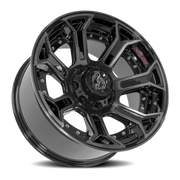 4PLAY 4P70 22x12 -44 8x170mm 124.9mm Gloss Black Brushed Face-Tinted Clear