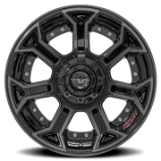 4PLAY 4P70 22x10 -24 8x180mm 124.1mm Gloss Black Brushed Face-Tinted Clear