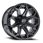 4PLAY 4P80R 22x10 -18 6x135mm 106.1mm Gloss Black Brushed Face-Tinted Clear