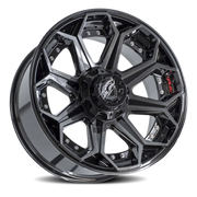 4PLAY 4P80R 20x9 +0 5x127mm 87.1mm Gloss Black Brushed Face-Tinted Clear