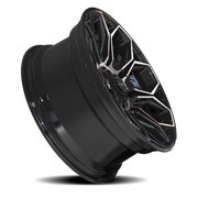 4PLAY 4P83 20x10 -18 5x127mm 87.1mm Gloss Black Brushed Face-Tinted Clear