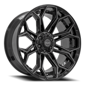 4PLAY 4P83 24x12 -44 6x135mm 106.1mm Gloss Black Brushed Face-Tinted Clear