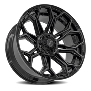 4PLAY 4P83 24x12 -44 6x135mm 106.1mm Gloss Black Brushed Face-Tinted Clear