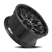 4PLAY 4PL28 22x10 -18 6x135mm 106.1mm Gloss Black Brushed Face-Tinted Clear