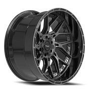 4PLAY 4PL28 22x12 -44 6x135mm 106.1mm Gloss Black Brushed Face-Tinted Clear