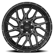 4PLAY 4PL28 22x12 -44 6x135mm 106.1mm Gloss Black Brushed Face-Tinted Clear