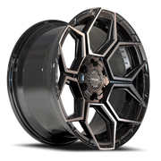 4PLAY 4PS26 20x9 -6 5x127mm 87.1mm Gloss Black Brushed Face-Tinted Clear