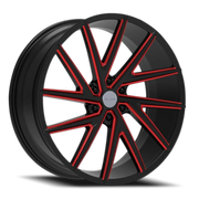 Elure 50 24x9.5 +24 6x139.7mm 78.1mm Black Red Milled
