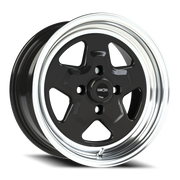 Vision 521 15x7 +0 4x108mm 72.6mm Gloss Black Machined Lip