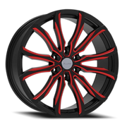 Elure 52 22x9.5 +24 6x139.7mm 78.1mm Black Red Milled
