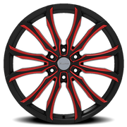 Elure 52 24x9.5 +24 6x139.7mm 78.1mm Black Red Milled