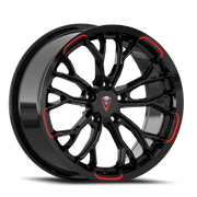 Venom Sport 53 18x8.5 +35 5x120mm 73.1mm Gloss Black Red Milled