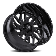 TIS 544BM 20x12 -44 5x139.7mm 110mm Gloss Black CNC Milled Accents