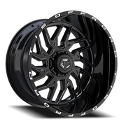TIS 544BM 20x9 +17 8x165.1mm 125.2mm Gloss Black CNC Milled Accents