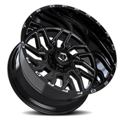 TIS 544BM 20x10 -20 8x165.1mm 125.2mm Gloss Black CNC Milled Accents
