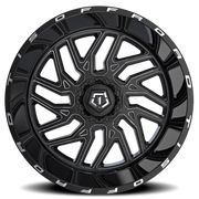 TIS 544BM 22x10 -19 8x165.1mm 125.2mm Gloss Black CNC Milled Accents