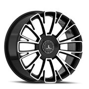 Luxxx Alloys 54 22x9 +30 5x114.3mm 74.1mm Gloss Black Machined Face