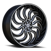 Elure 57 24x9.5 +30 6x135mm 87.1mm Black Milled-Pinstripe