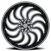 Elure 57 24x9.5 +30 6x139.7mm 78.1mm Black Milled-Pinstripe