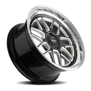Ridler 611 18x8 +0 5x127mm 83.82mm Gloss Black Milled-Diamond Cut Lip