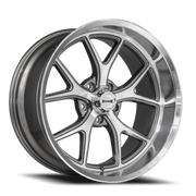 Ridler 661 18x9.5 +0 5x120.65mm 83.82mm Gloss Grey Diamond Cut Face & Lip