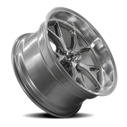 Ridler 661 20x8.5 +0 5x120.65mm 83.82mm Gloss Grey Diamond Cut Face & Lip
