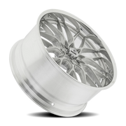 Ridler 681 22x10.5 +10 5x120.65mm 83.82mm Brushed Silver Polished Lip