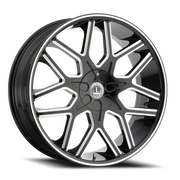 Luxxx Alloys 7 22x9.5 +15 5x115mm 74.1mm Gloss Black Milled