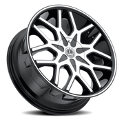 Luxxx Alloys 7 20x8.5 +35 5x110mm 74.1mm Gloss Black Machined Face