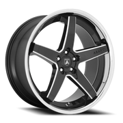 Asanti Black Label Regal 20x10.5 +38 5x114.3mm 72.6mm Gloss Black Milled-Chrome Lip