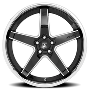 Asanti Black Label Regal 20x10.5 +38 5x114.3mm 72.6mm Gloss Black Milled-Chrome Lip