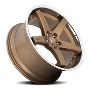 Asanti Black Label Regal 22x9 +15 5x115mm 72.6mm Satin Bronze Chrome Lip
