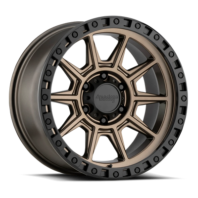 American Racing AR202 16x8 +0 6x139.7mm 106.25mm Matte Bronze Black Lip