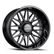 Lock Offroad Apex 20x9 +1 6x135mm 106.2mm Gloss Black Milling