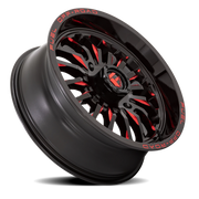 Fuel Arc UTV 24x7 +13 4x156mm 132mm Gloss Black Milled Red
