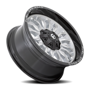 Fuel Arc 20x9 +1 5x127mm 87.1mm Silver Brushed Face-Milled Black Lip