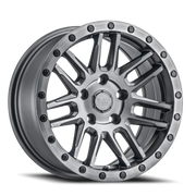 Black Rhino Arches 17x9.5 +12 6x135mm 87.1mm Brushed Gunmetal Black Lip Edge-Black Bolts