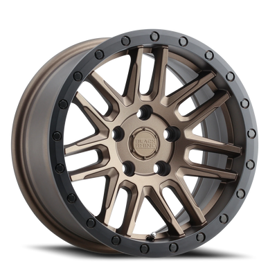 Black Rhino Arches 15x7 +15 5x100mm 56.1mm Matte Bronze Black Lip Edge-Black Bolts