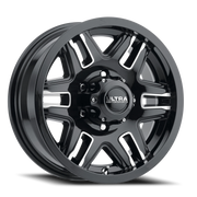 Ultra Armageddon 053 Trailer 16x6.5 +0 6x139.7mm 105mm Gloss Black Diamond Cut Accents-Clear Coat