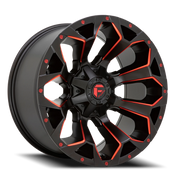 Fuel Assault 22x10 -18 6x135mm 106.1mm Matte Black Milled-Red Tint