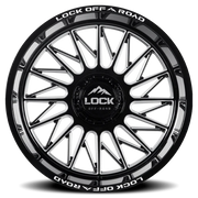 Lock Offroad Assault 22x10 -18 8x180mm 124.3mm Gloss Black Milling