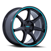 Rotiform BPU 18x9.5 +25 5x114.3mm 72.56mm Gloss Black Teal Stripe