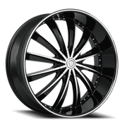 Borghini BW19 24x9.5 +30 6x135mm 87.1mm Black Machined Face-Pinstripe