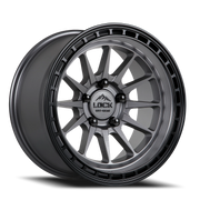 Lock Offroad Baja 17x8 +40 5x114.3mm 73.1mm Matte Grey Matte Black Ring