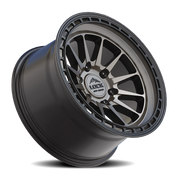 Lock Offroad Baja 17x9 +0 6x139.7mm 106.2mm Matte Grey Matte Black Ring