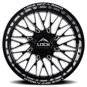 Lock Offroad Bandit 20x9 +1 6x135mm 106.2mm Gloss Black Milling